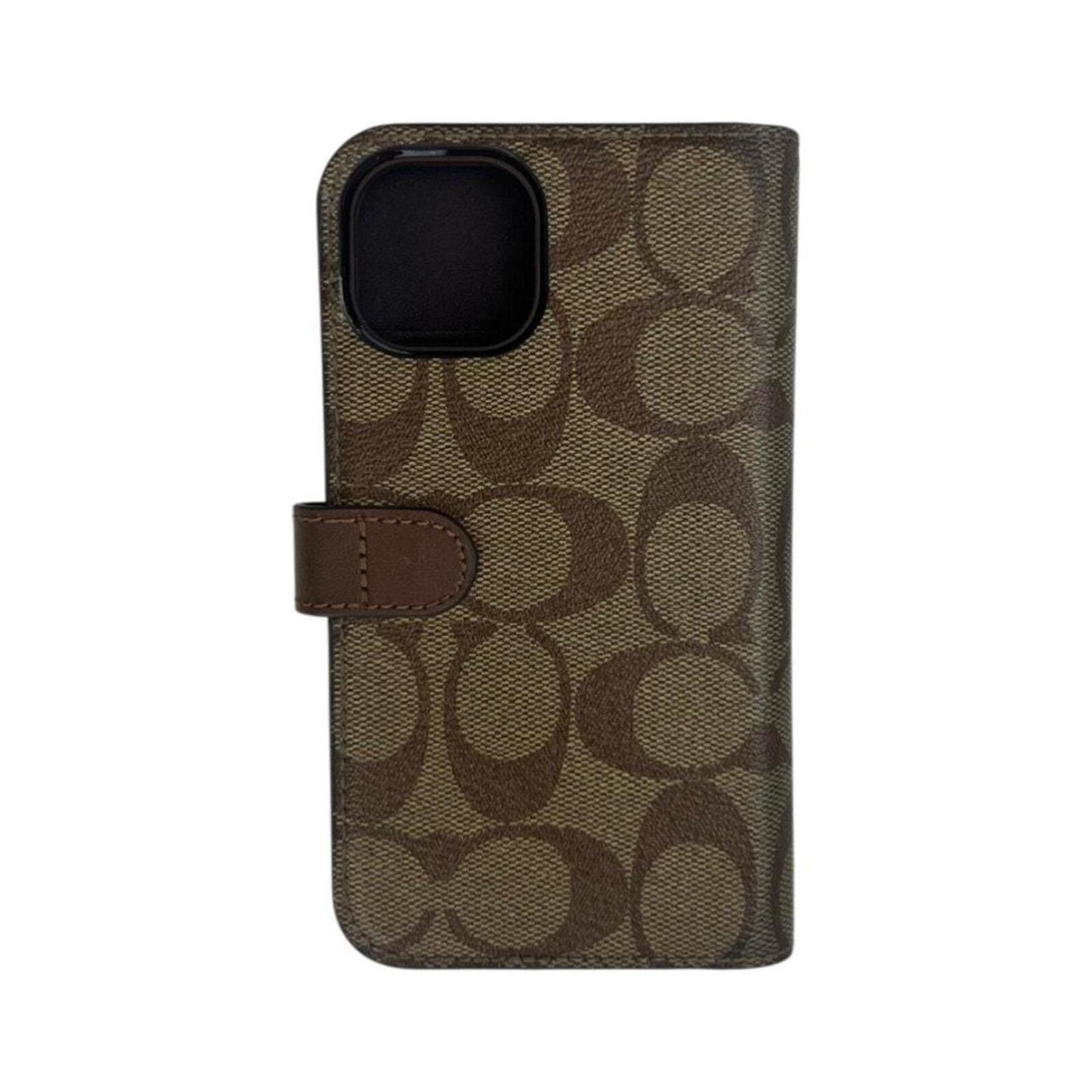 Coach signature-print iPhone 12 case with matching Coach holder