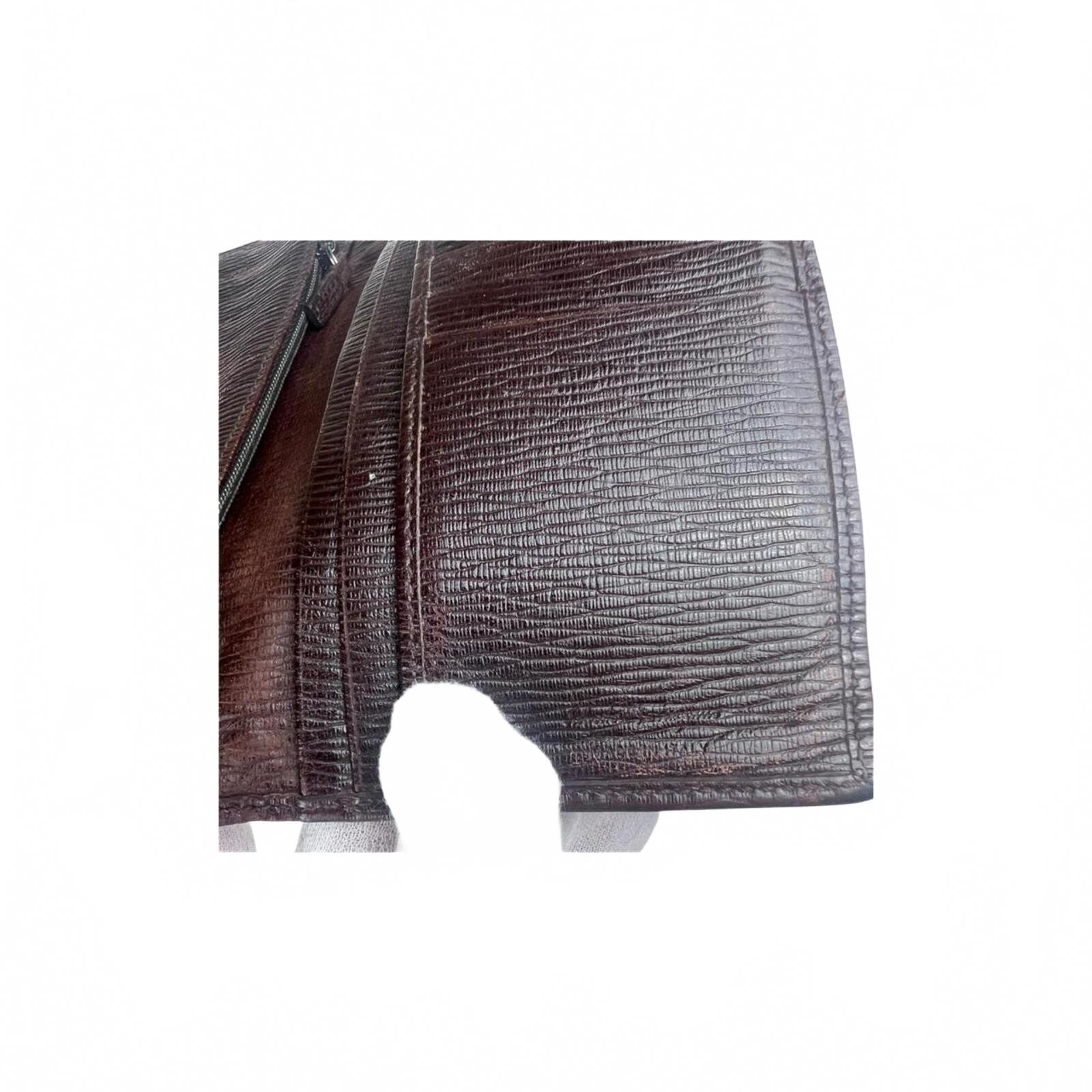 Salvatore Ferragamo Bifold Long Wallet in Textured Leather