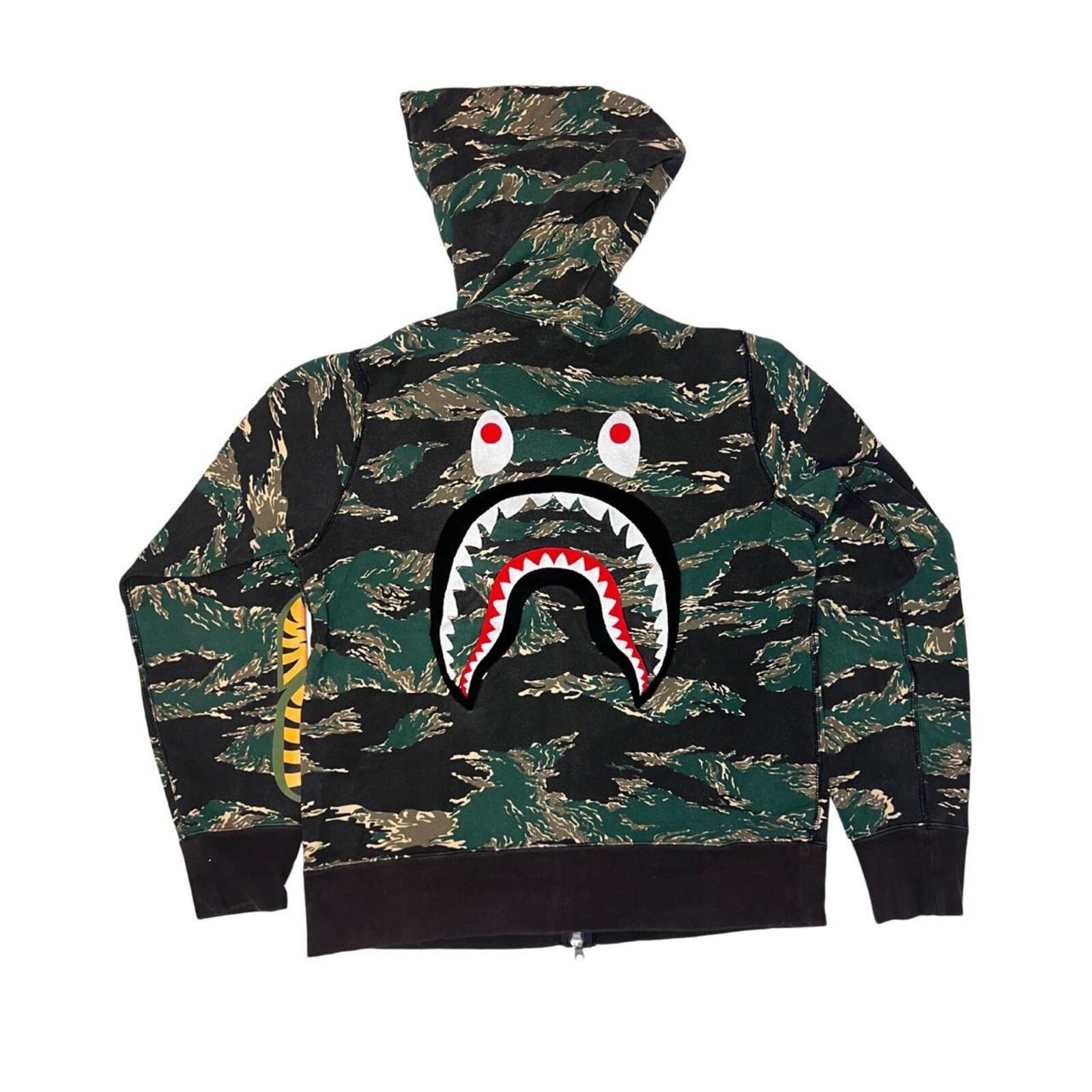 Genuine BAPE green and khaki camo zip up hoodie #streetwear