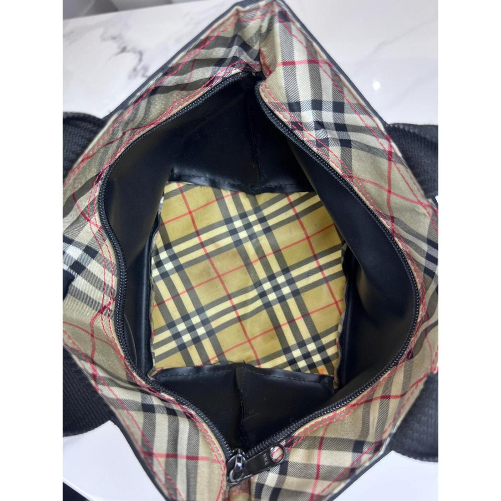 Burberry Blue Label Crestbridge Black Nylon Mini Tote