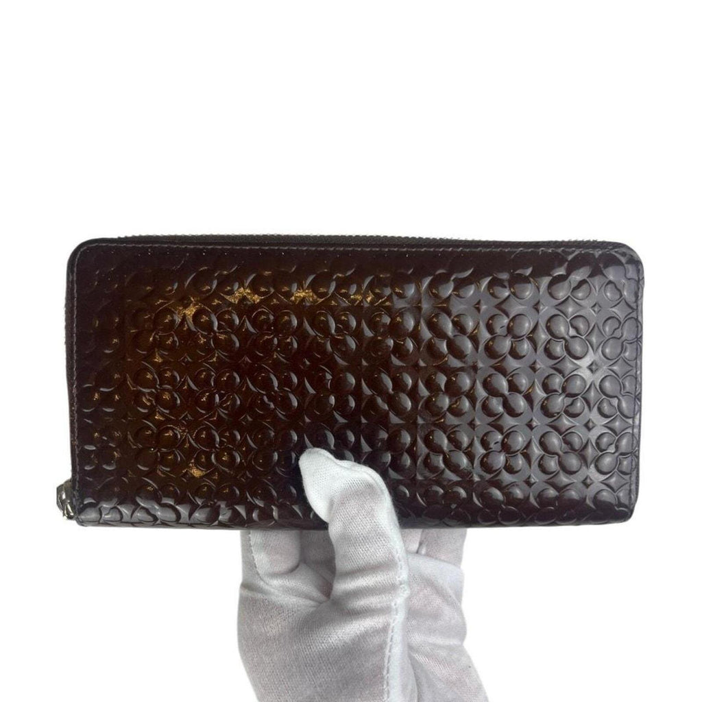 Coach embossed patent leather long wallet
