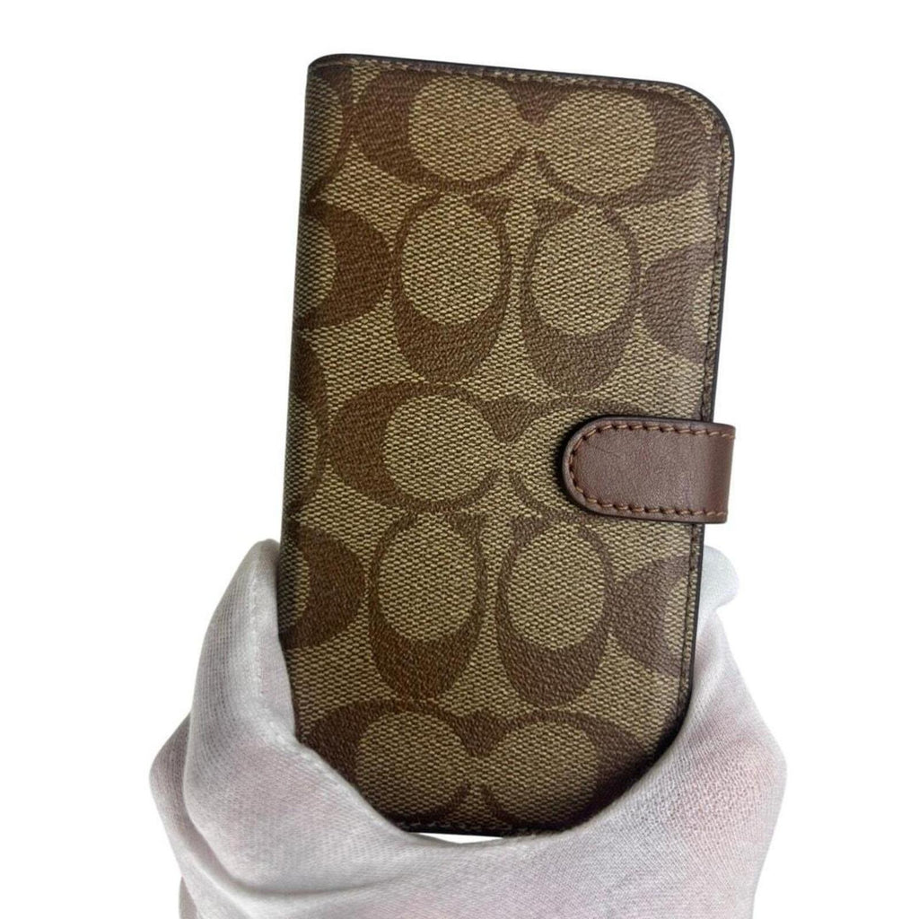 Coach signature-print iPhone 12 case with matching Coach holder