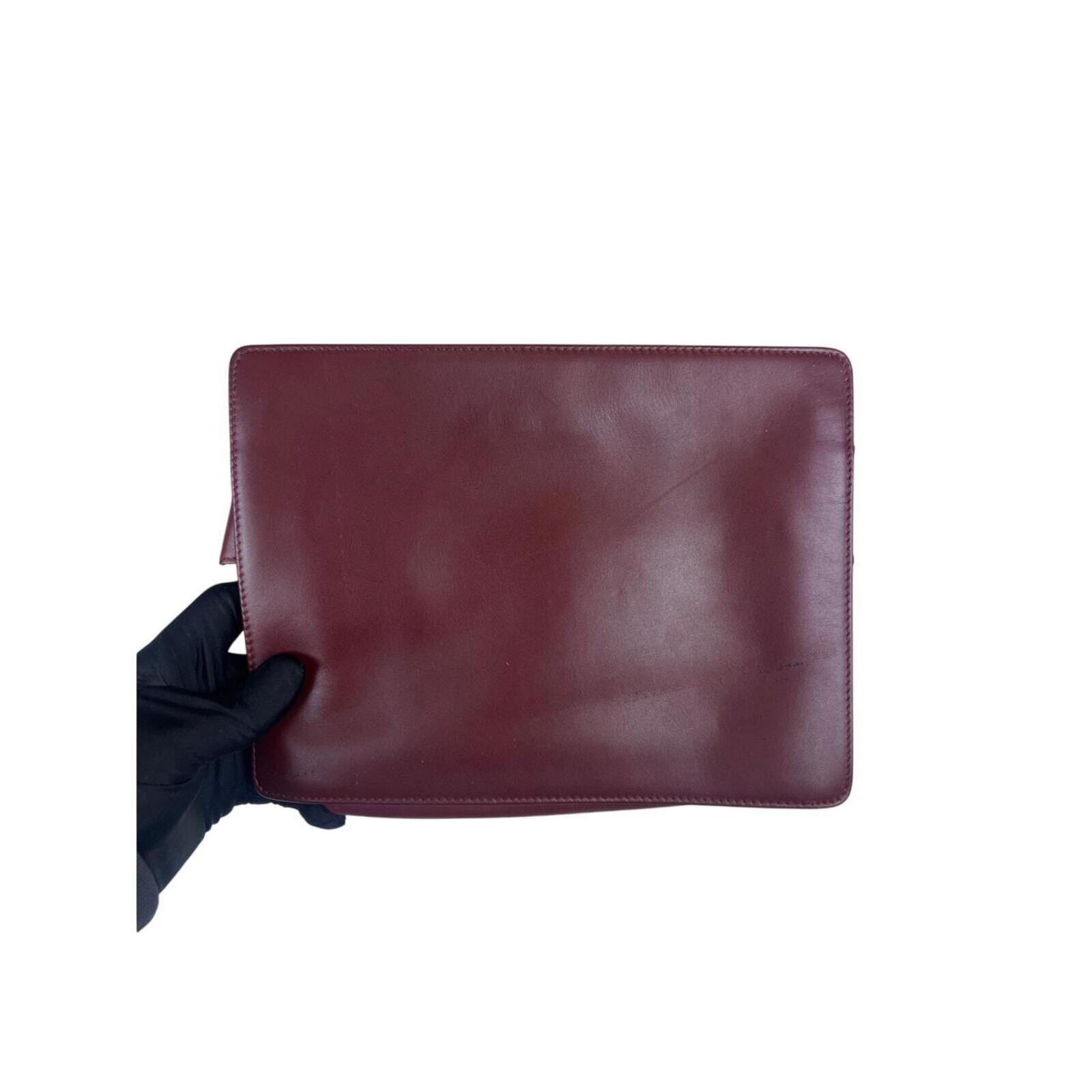 Must De Cartier Burgundy Leather Cutch Bag