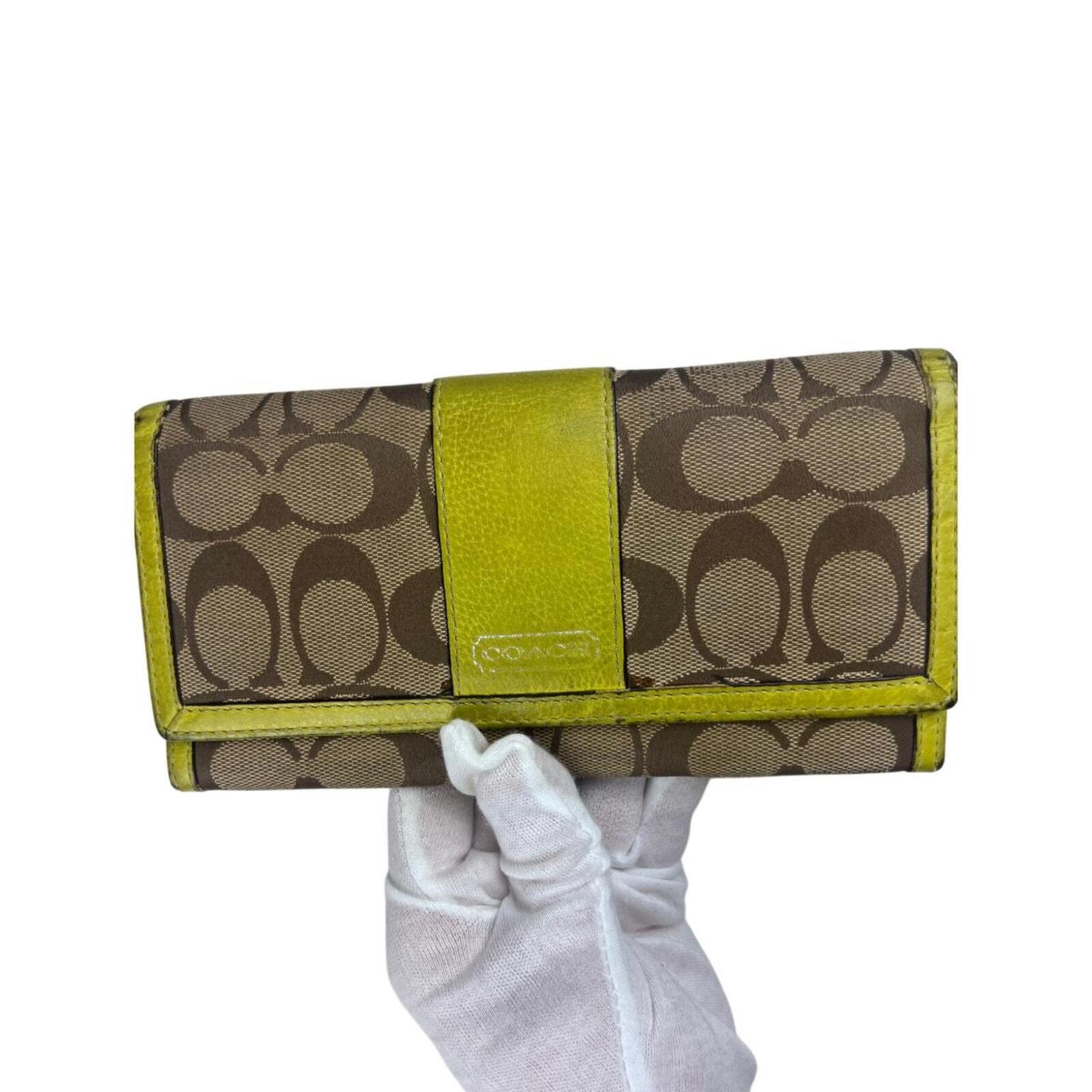 Vintage Coach Signature C Canvas Long Wallet