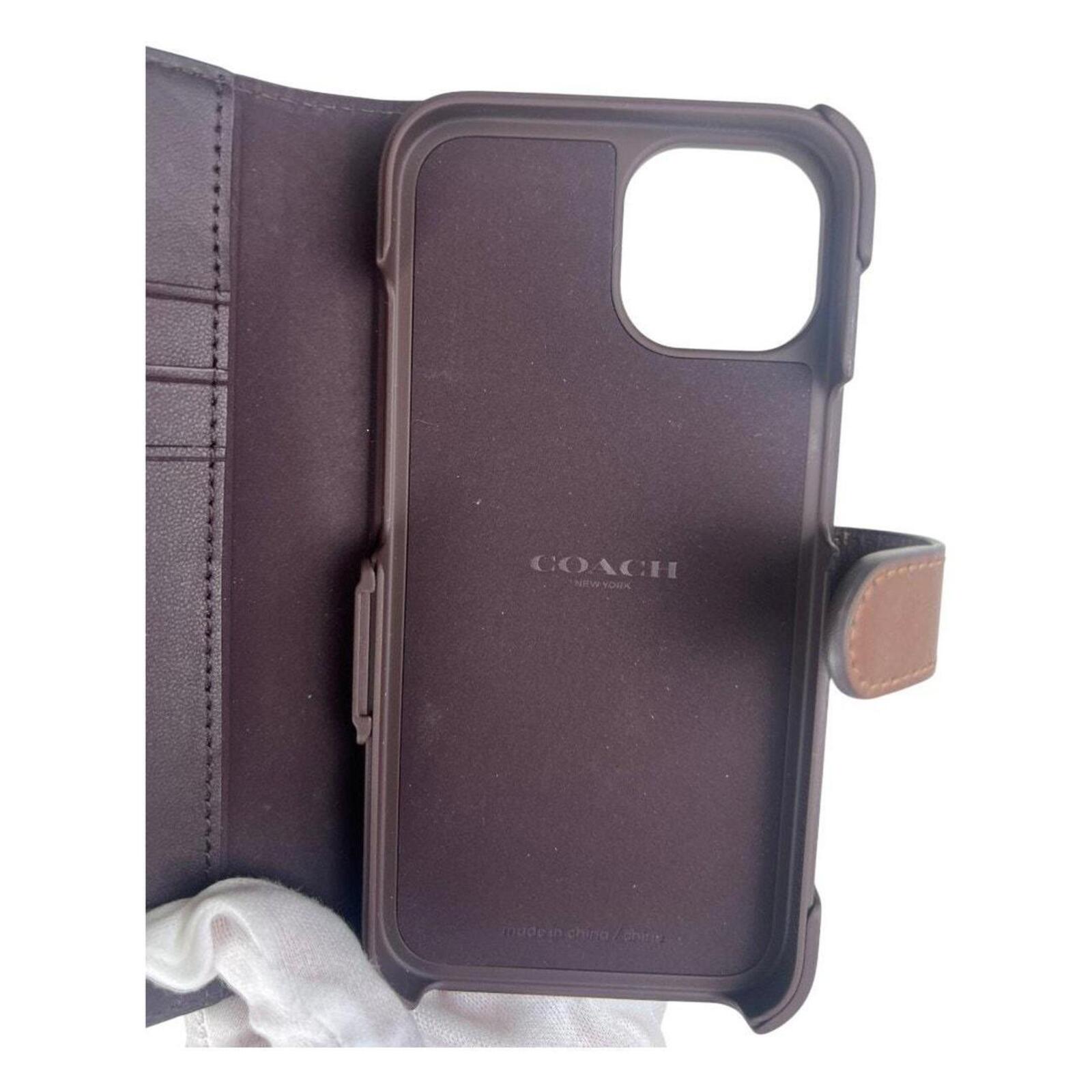 Coach signature-print iPhone 12 case with matching Coach holder