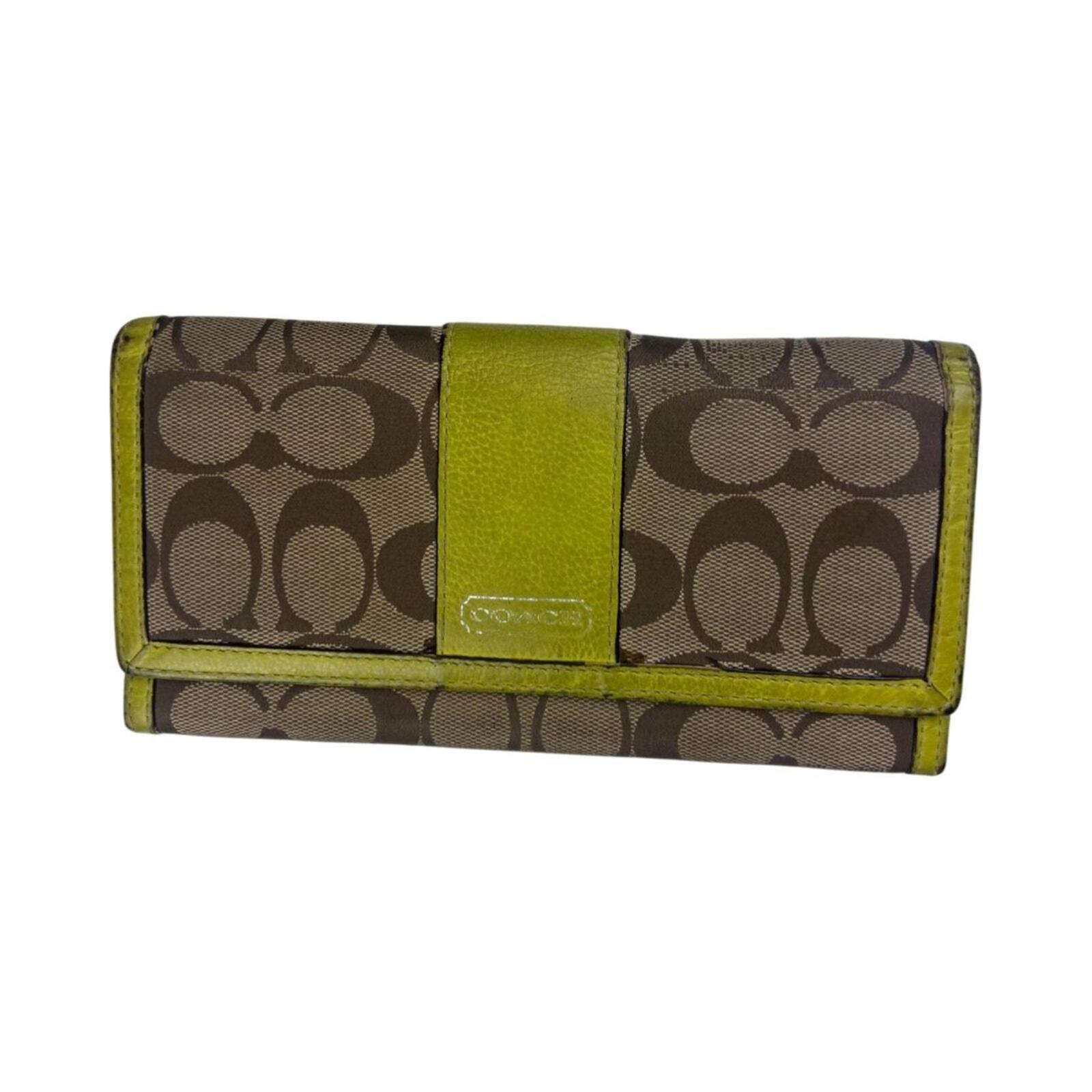 Vintage Coach Signature C Canvas Long Wallet