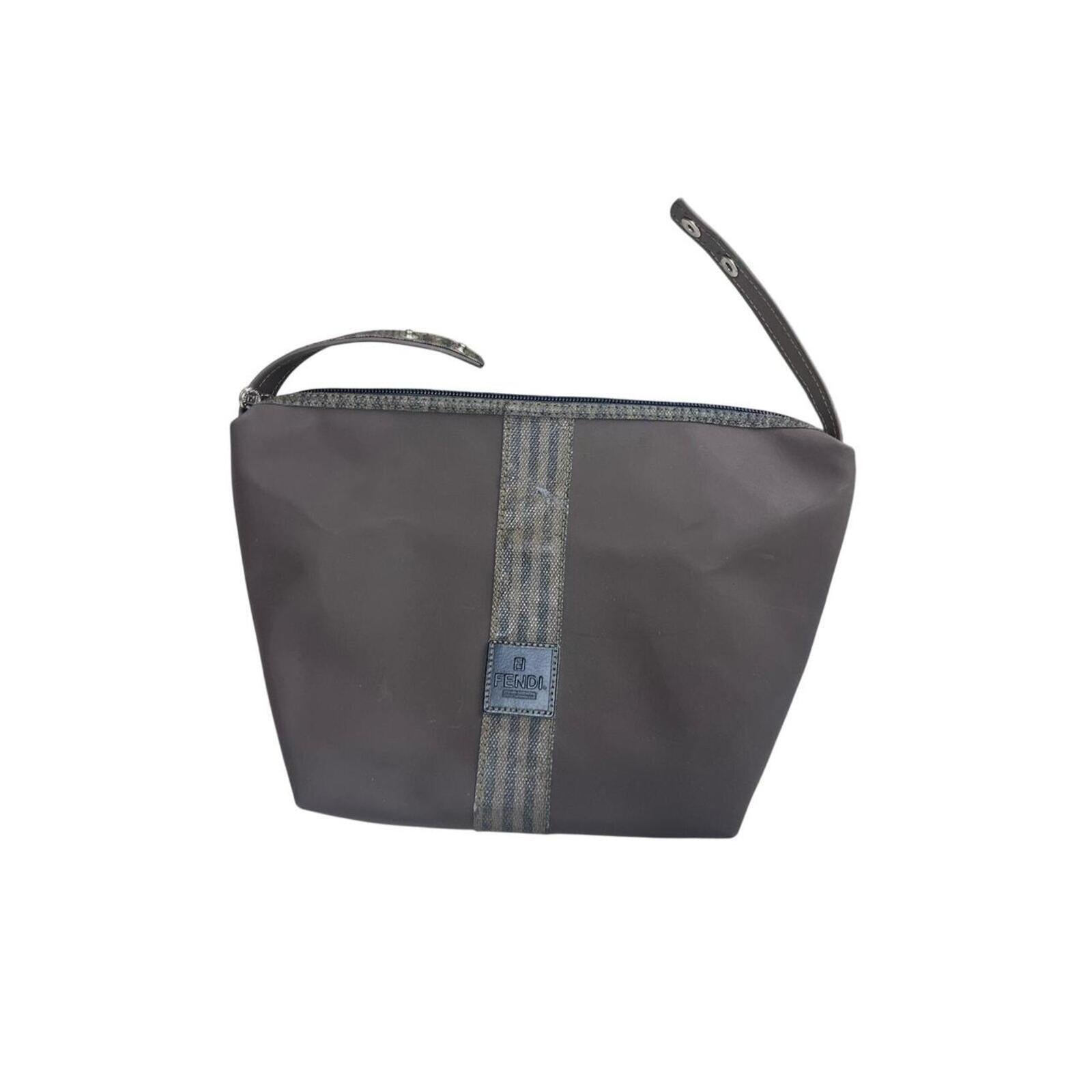 Fendi Vintage Penquin Striped Nylon Cosmetic Pouch