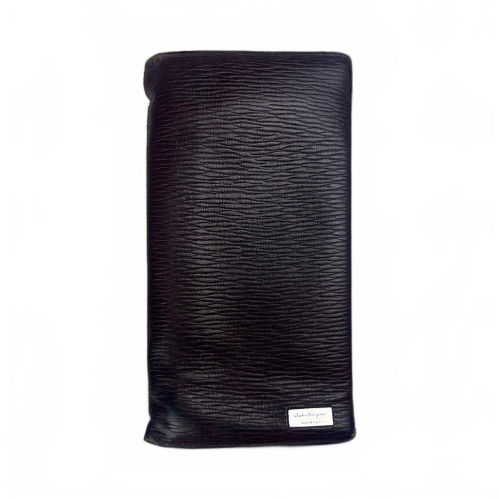 Salvatore Ferragamo Bifold Long Wallet in Textured Leather