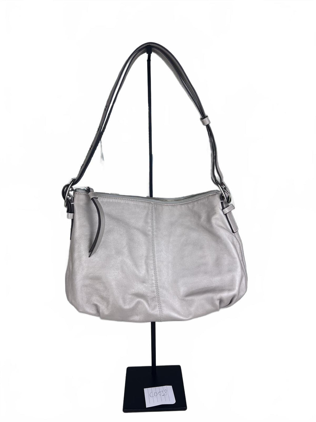 Coach Silver Metallic Leather Hobo Shoulder Bag