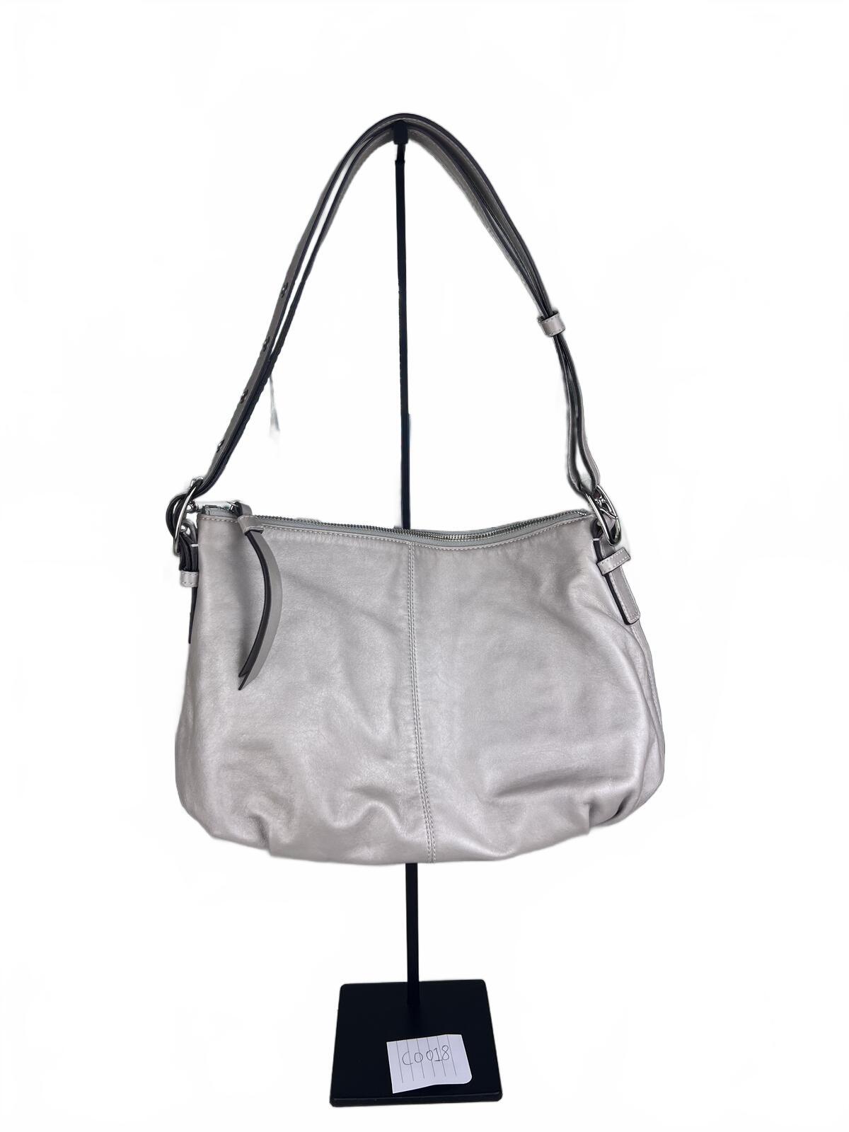 Coach Silver Metallic Leather Hobo Shoulder Bag