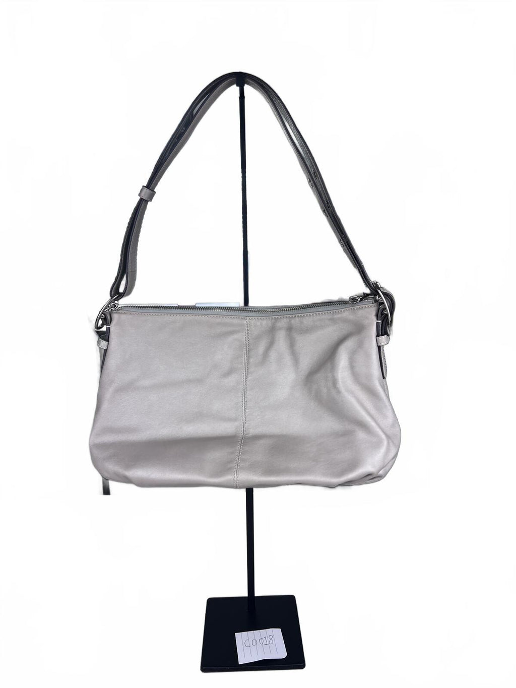 Coach Silver Metallic Leather Hobo Shoulder Bag