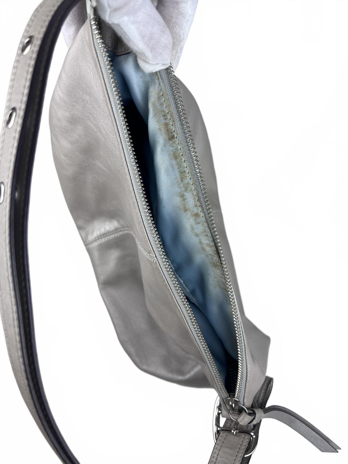 Coach Silver Metallic Leather Hobo Shoulder Bag