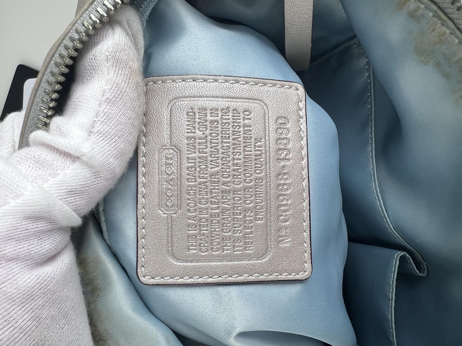 Coach Silver Metallic Leather Hobo Shoulder Bag