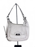 White Coach Kristin Woven Leather Hobo Shoulder Bag