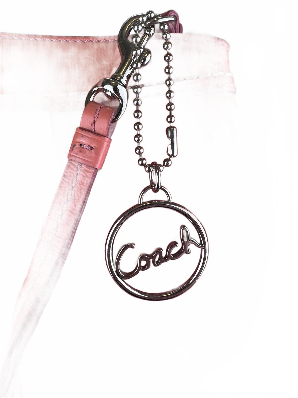 Pink Patent Leather Coach Soho Pleated Clutch Wristlet