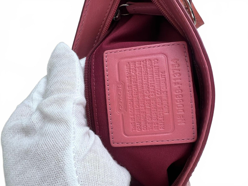 Pink Patent Leather Coach Soho Pleated Clutch Wristlet