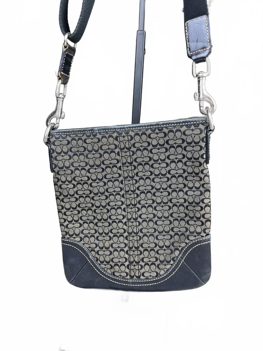 Coach Signature C Crossbody Bag in Grey and Black