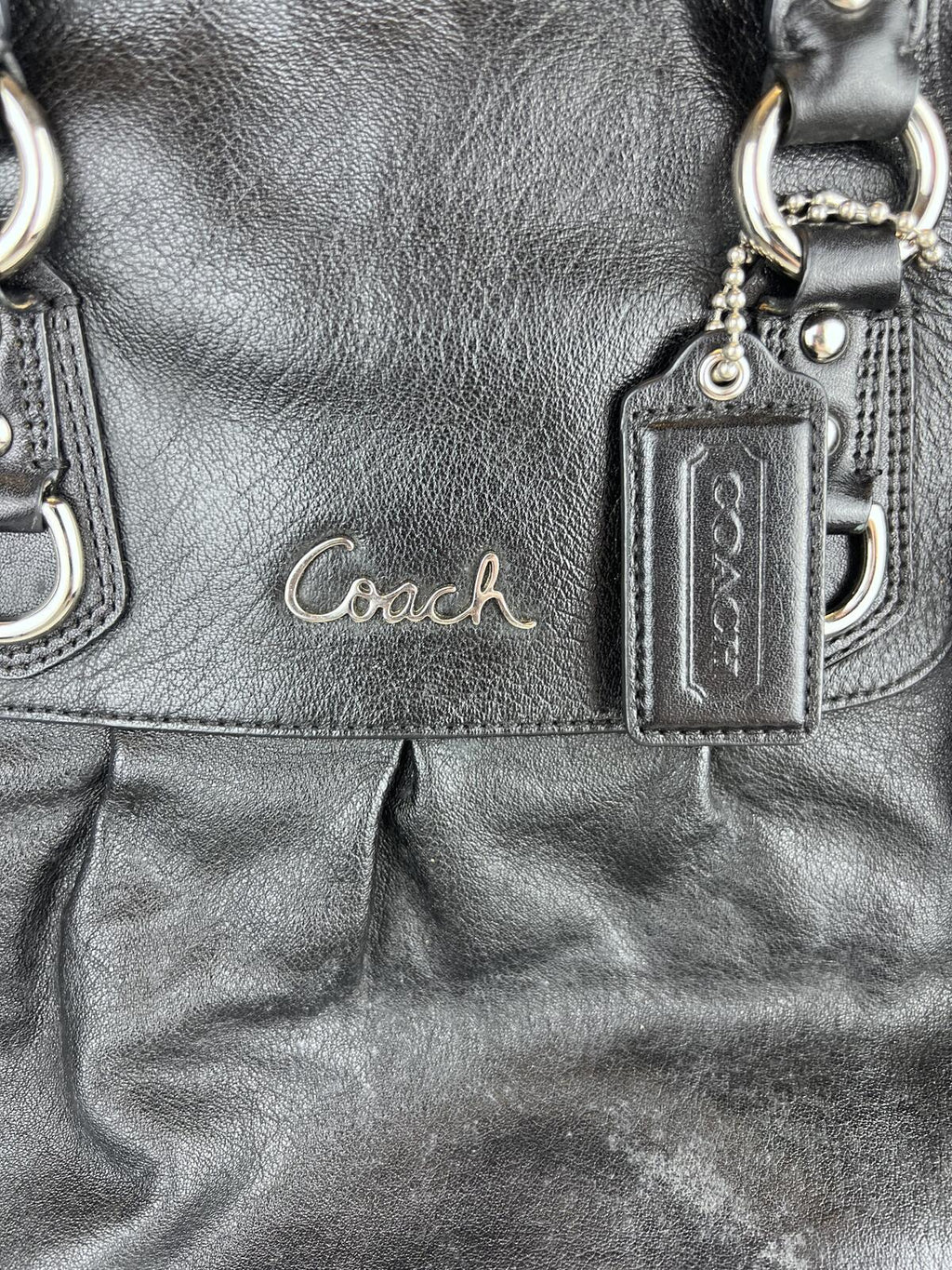 Coach Ashley Black Leather Satchel Bag