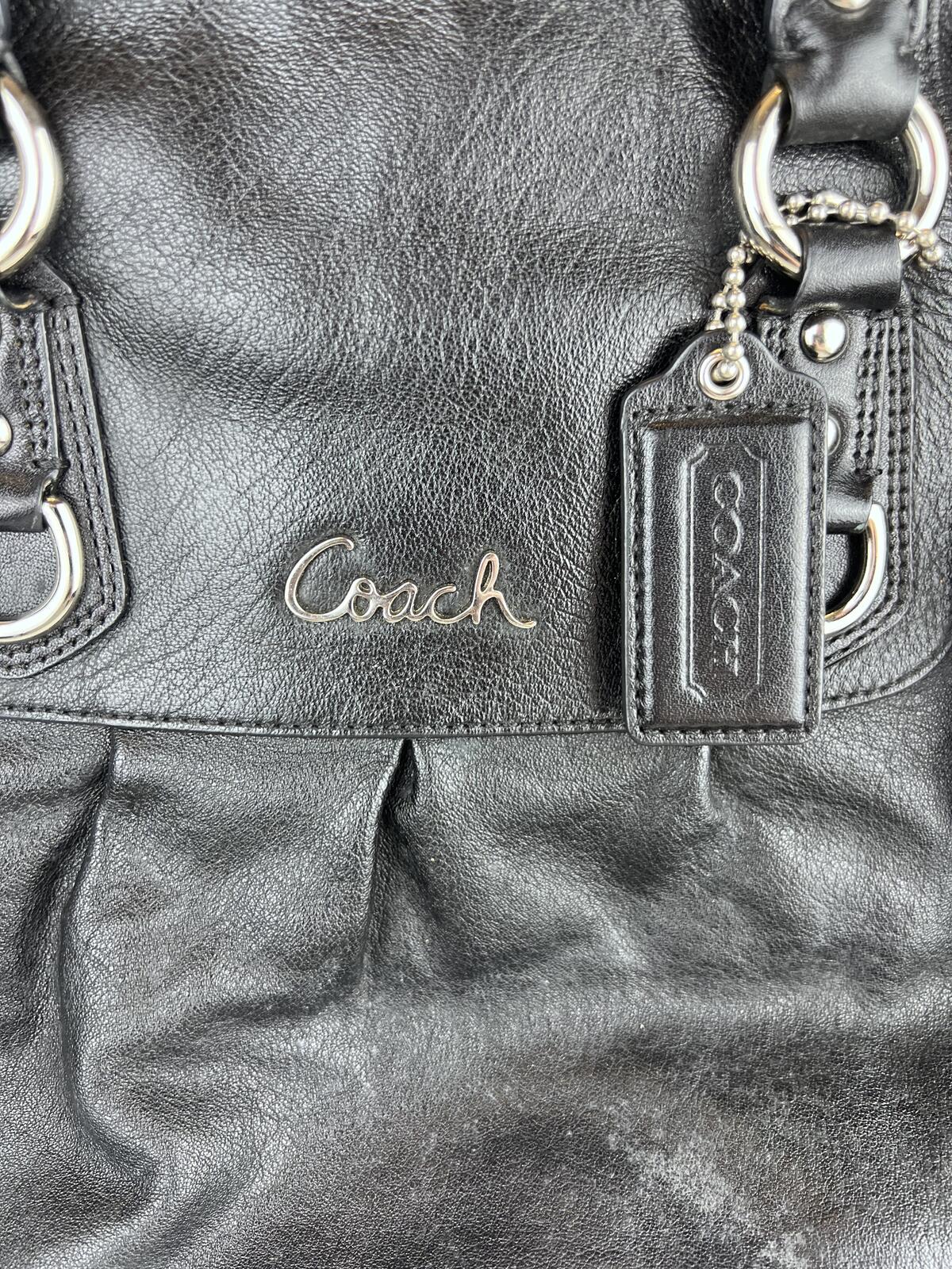 Coach Ashley Black Leather Satchel Bag