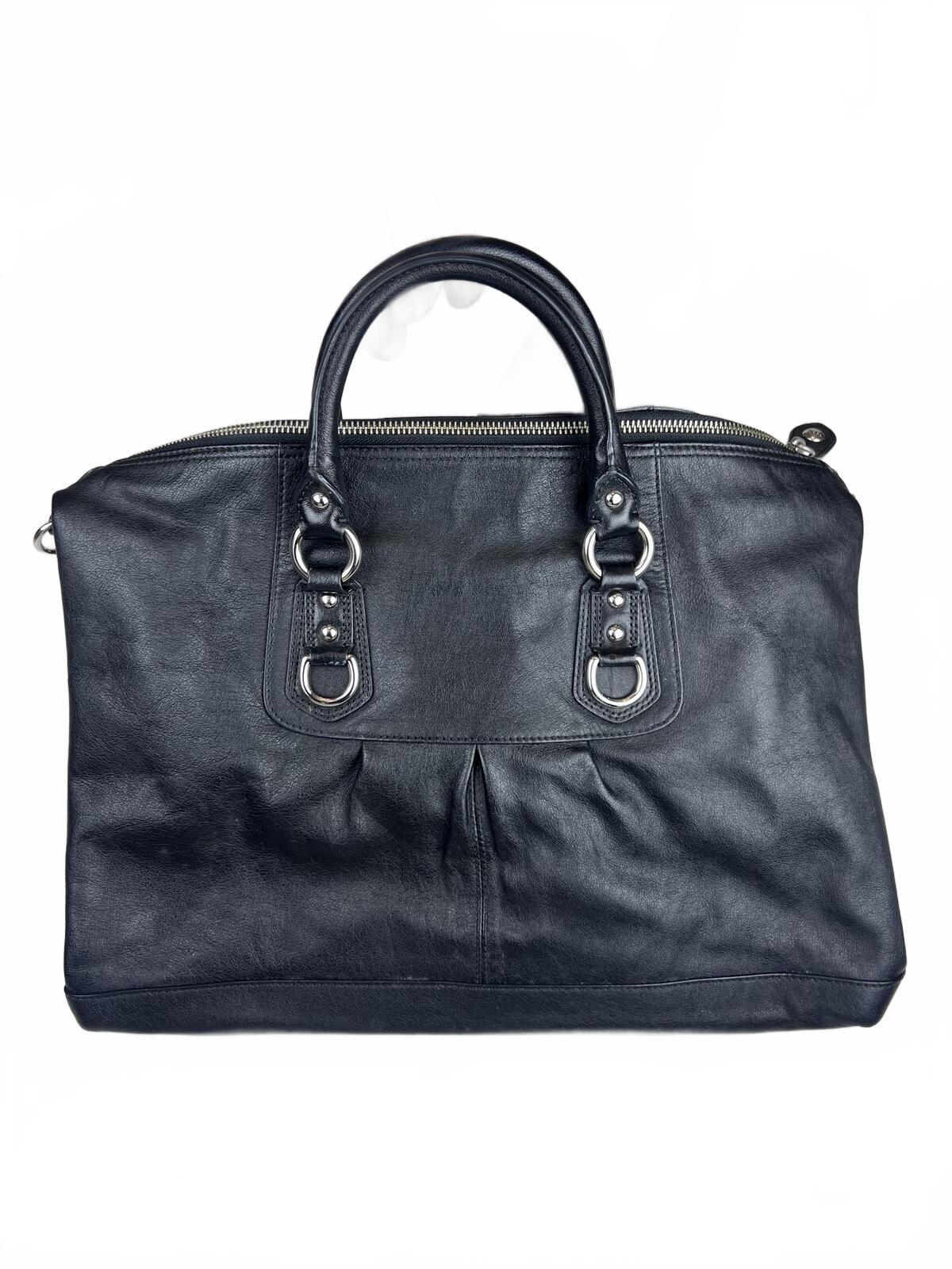 Coach Ashley Black Leather Satchel Bag