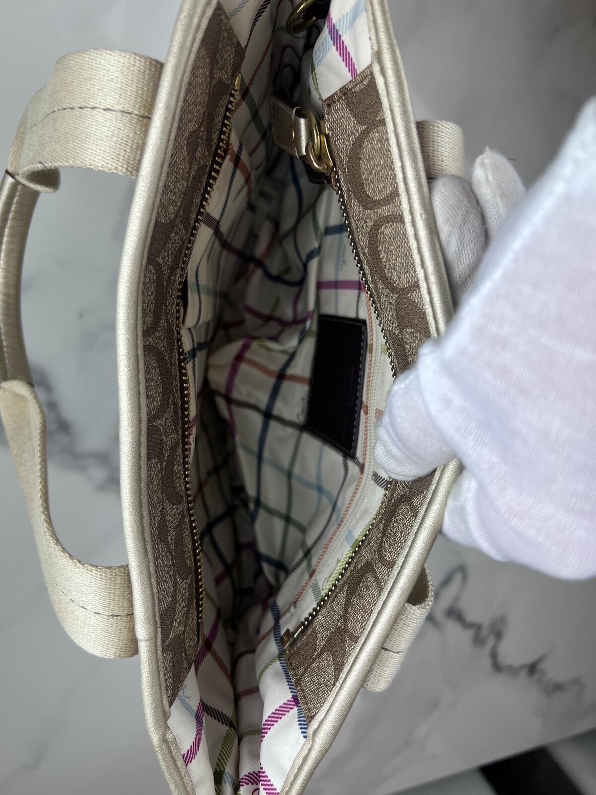 Coach Heritage Stripe Signature Tote Bag