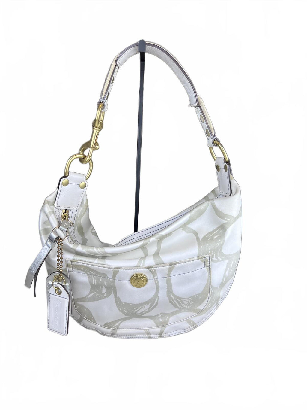 Coach Signature Sufflette Cloth Hobo Bag