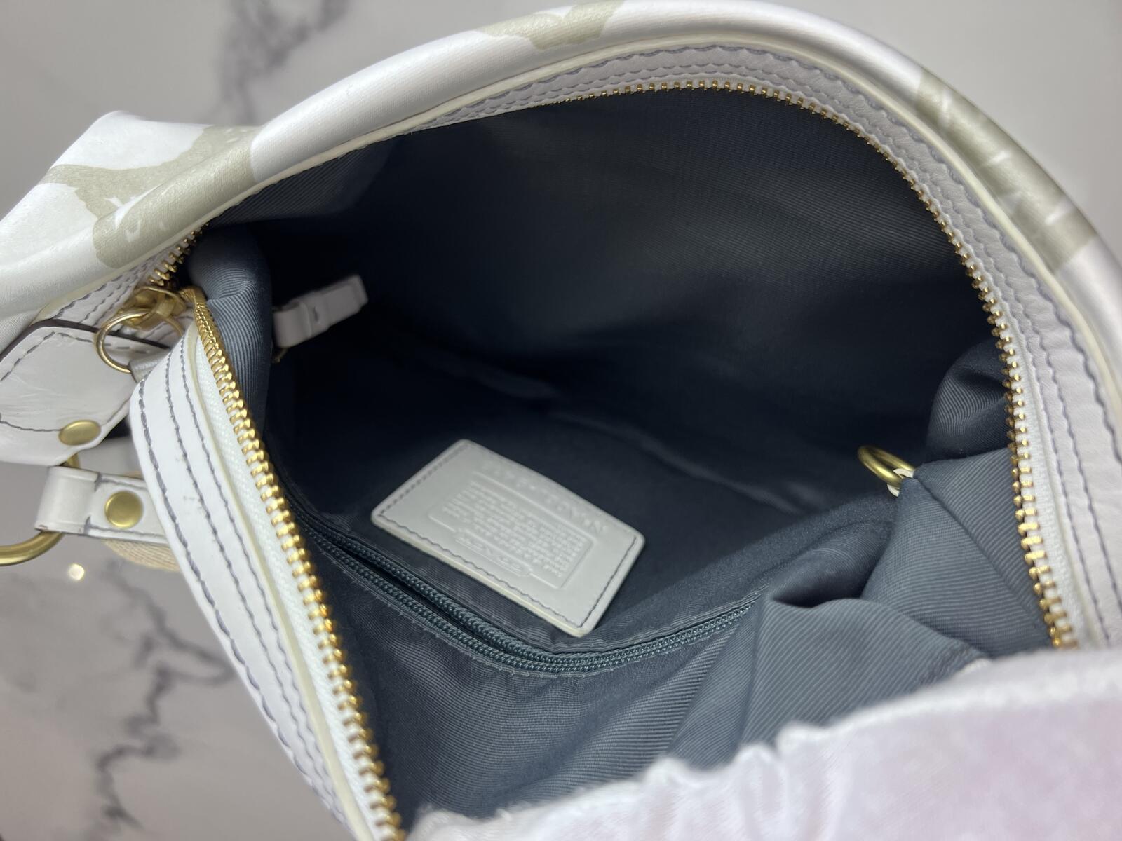 Coach Signature Sufflette Cloth Hobo Bag