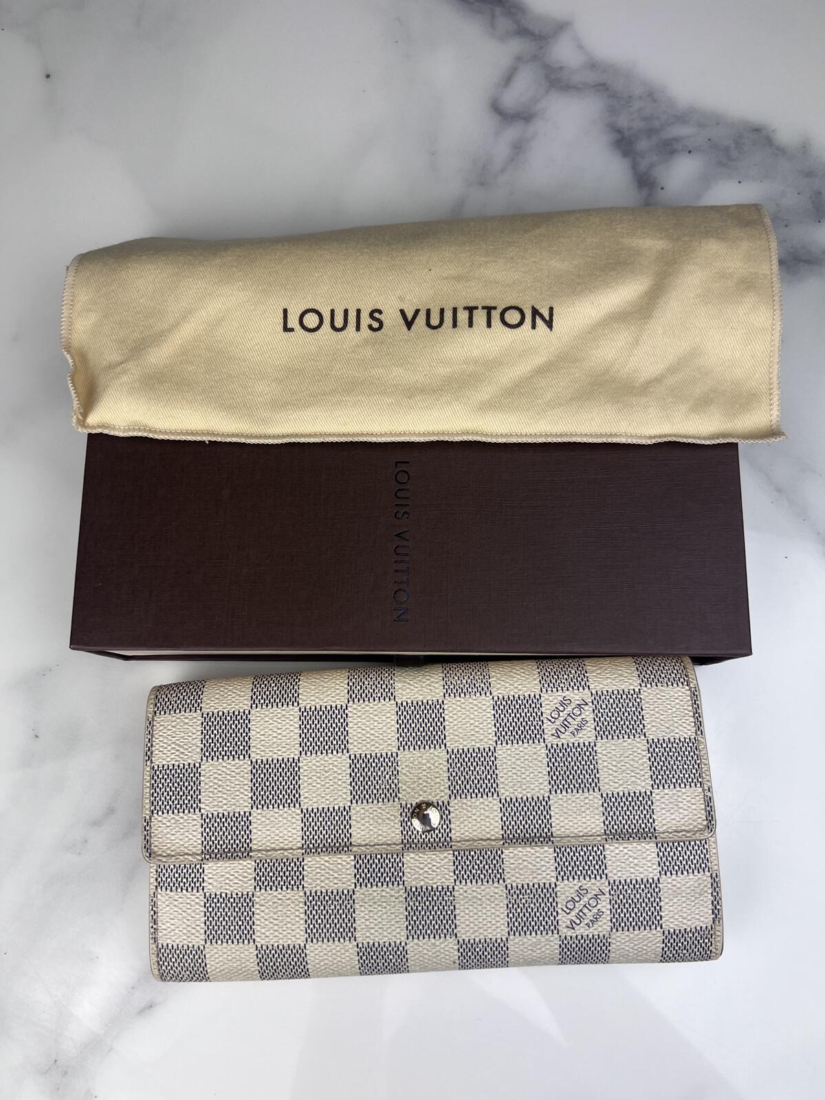 Louis Vuitton Damier Azur Portefeuille Sarah Long Wallet N61735 -  JNUDY