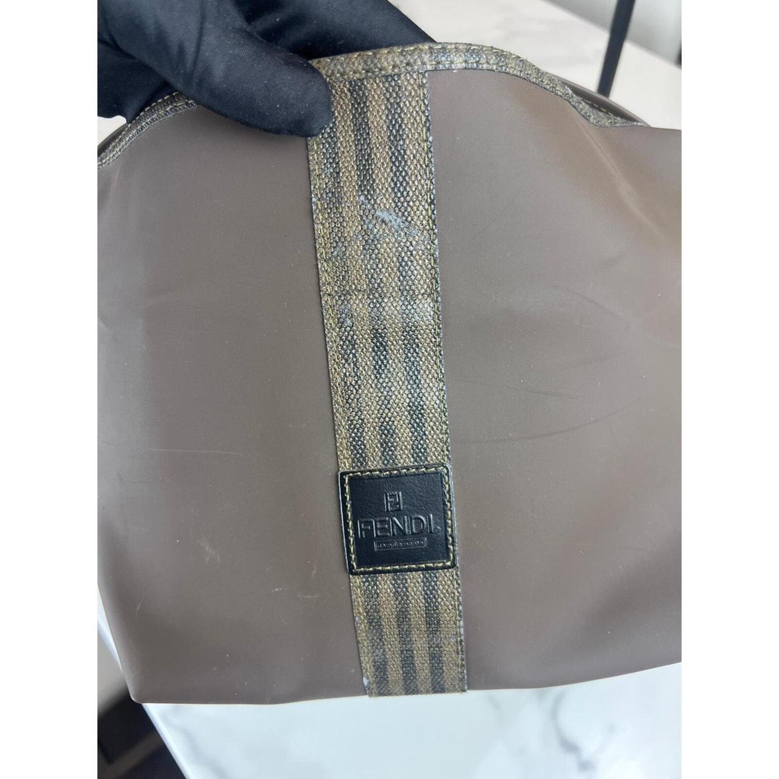Fendi Vintage Penquin Striped Nylon Cosmetic Pouch