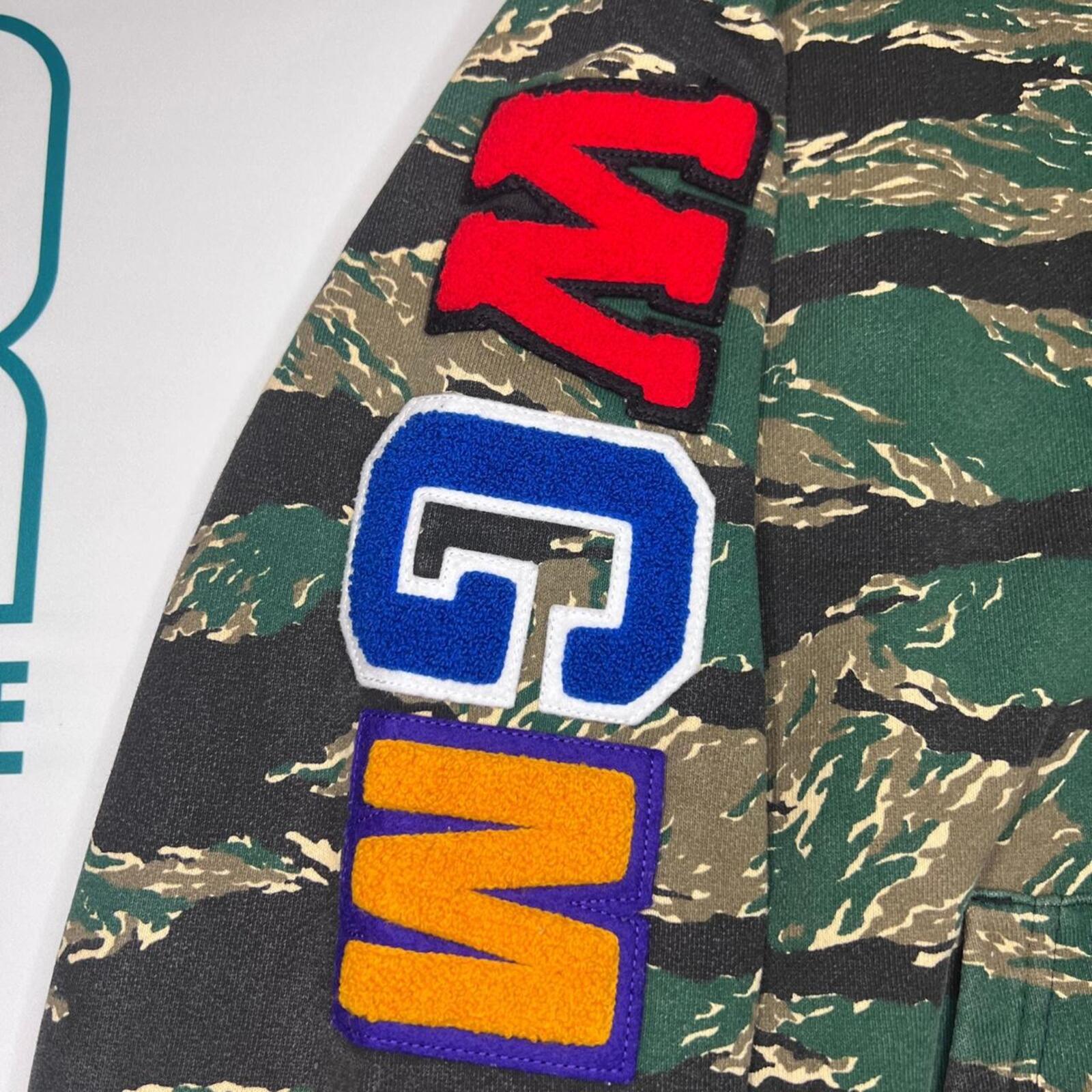 Genuine BAPE green and khaki camo zip up hoodie #streetwear