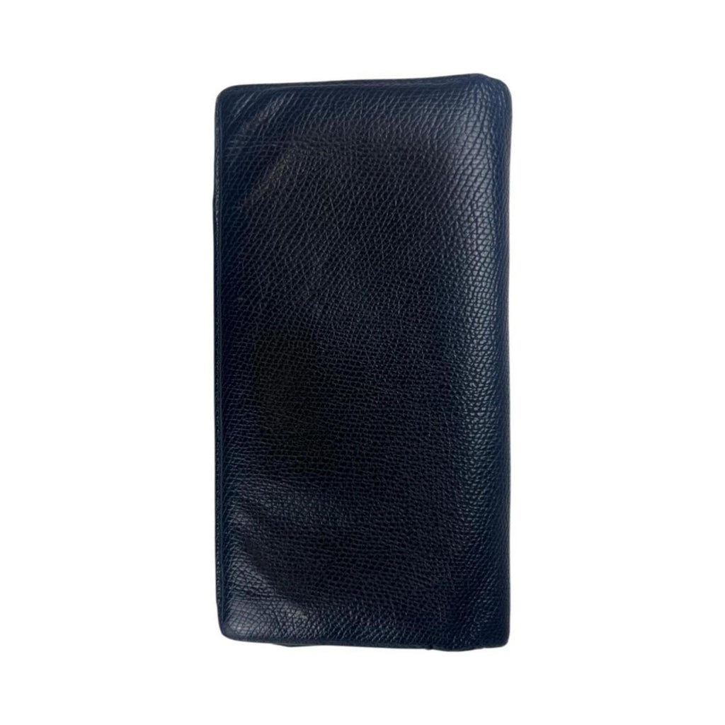 Coach black textured leather travel wallet