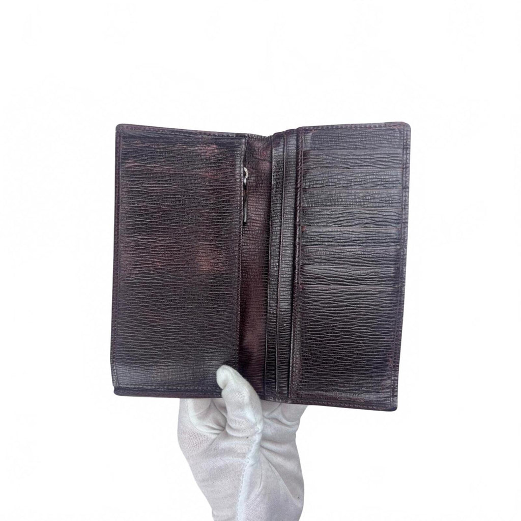 Salvatore Ferragamo Bifold Long Wallet in Textured Leather