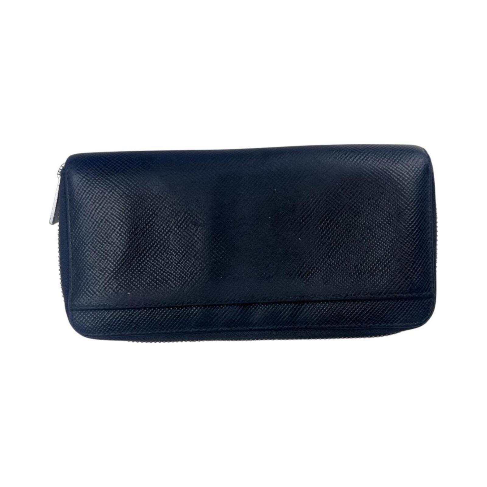 Michael Kors long black leather zipped purse