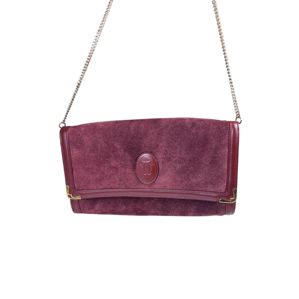 Must De Cartier Chain Suede Shoulder Bag
