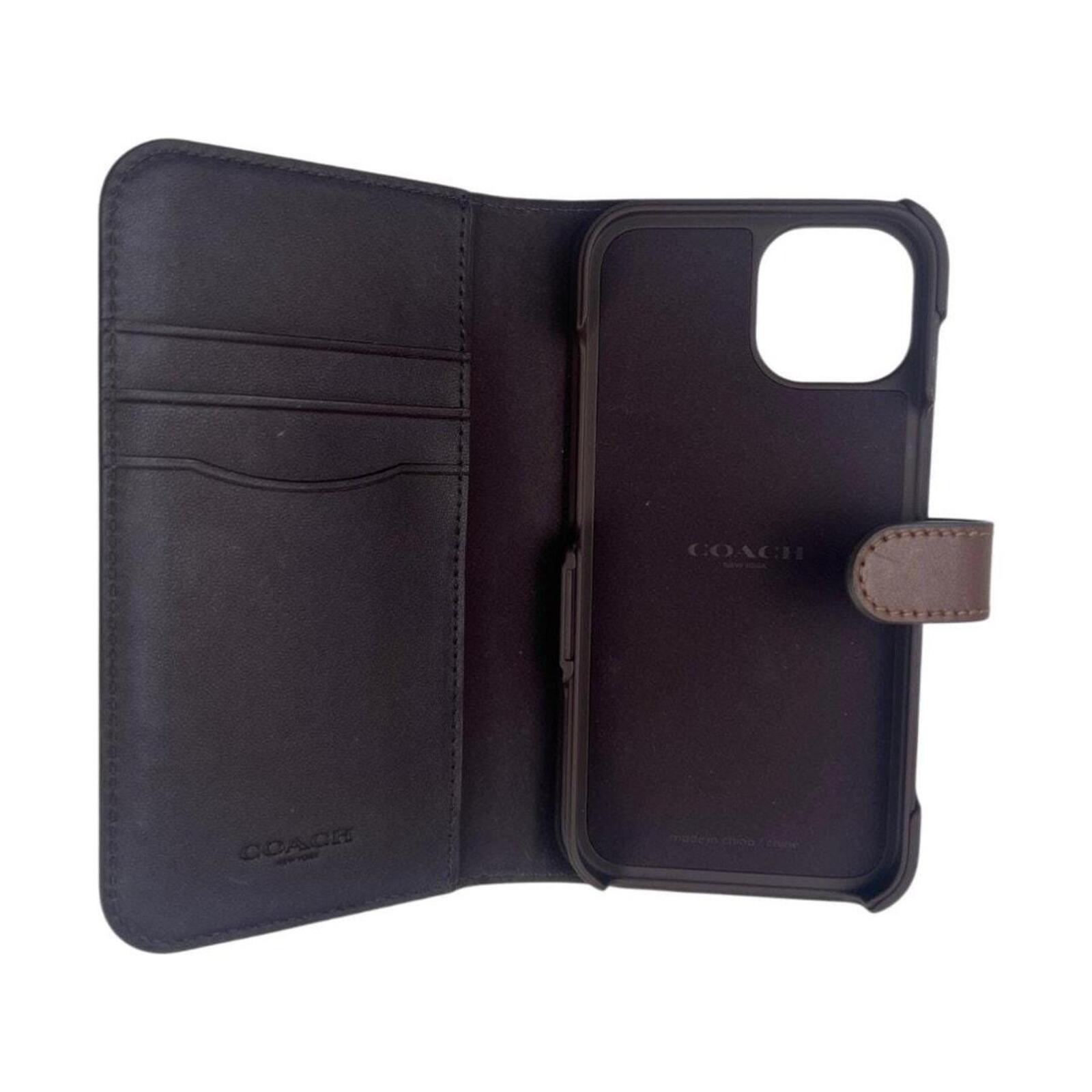 Coach signature-print iPhone 12 case with matching Coach holder