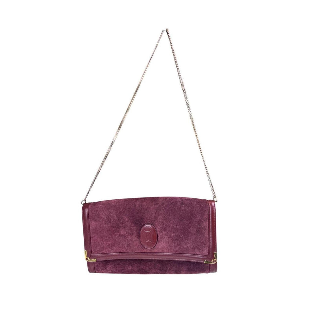 Must De Cartier Chain Suede Shoulder Bag