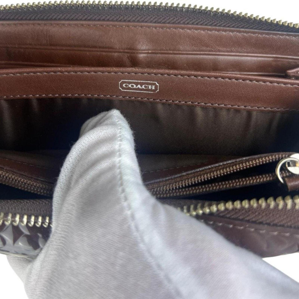 Coach embossed patent leather long wallet