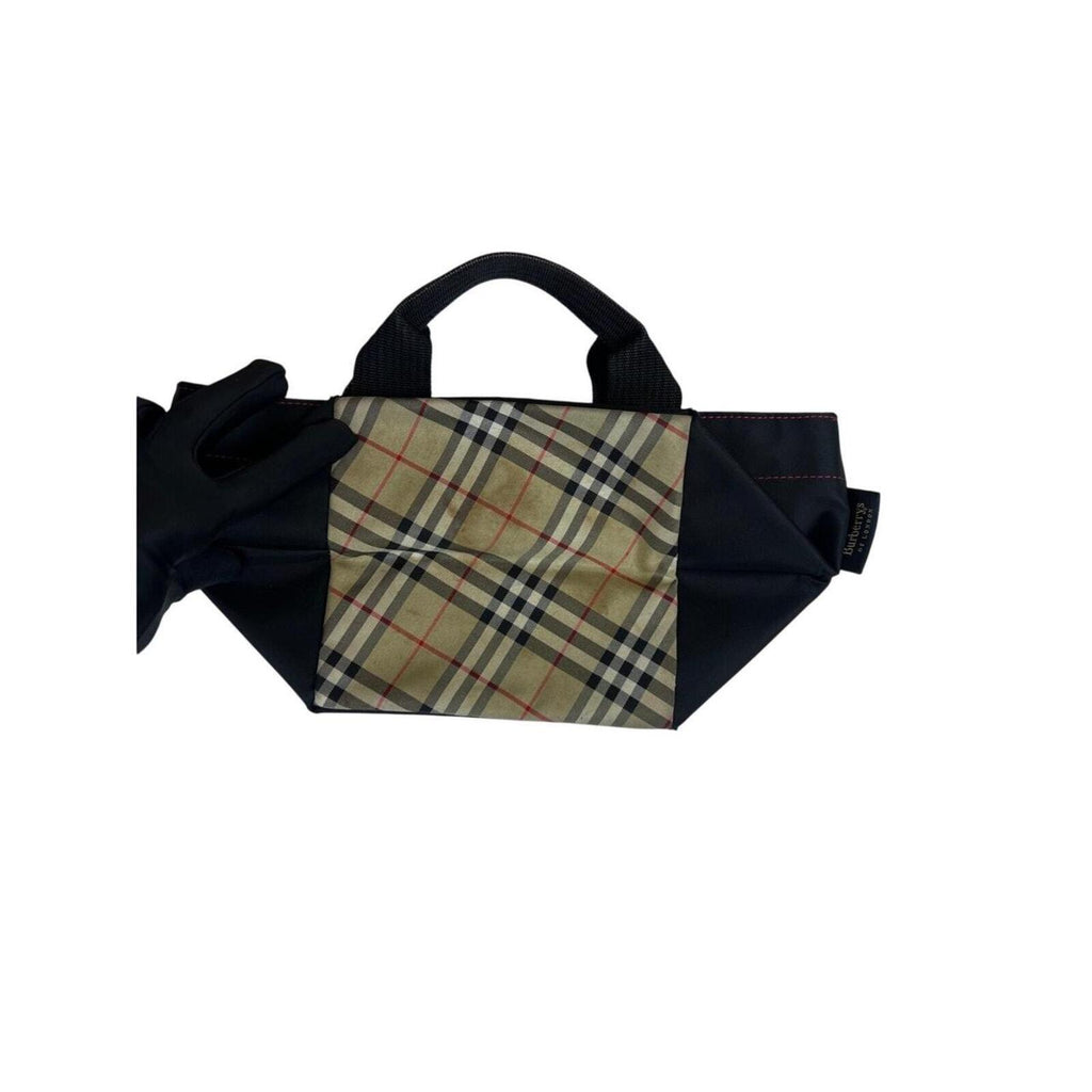 Burberry Blue Label Crestbridge Black Nylon Mini Tote