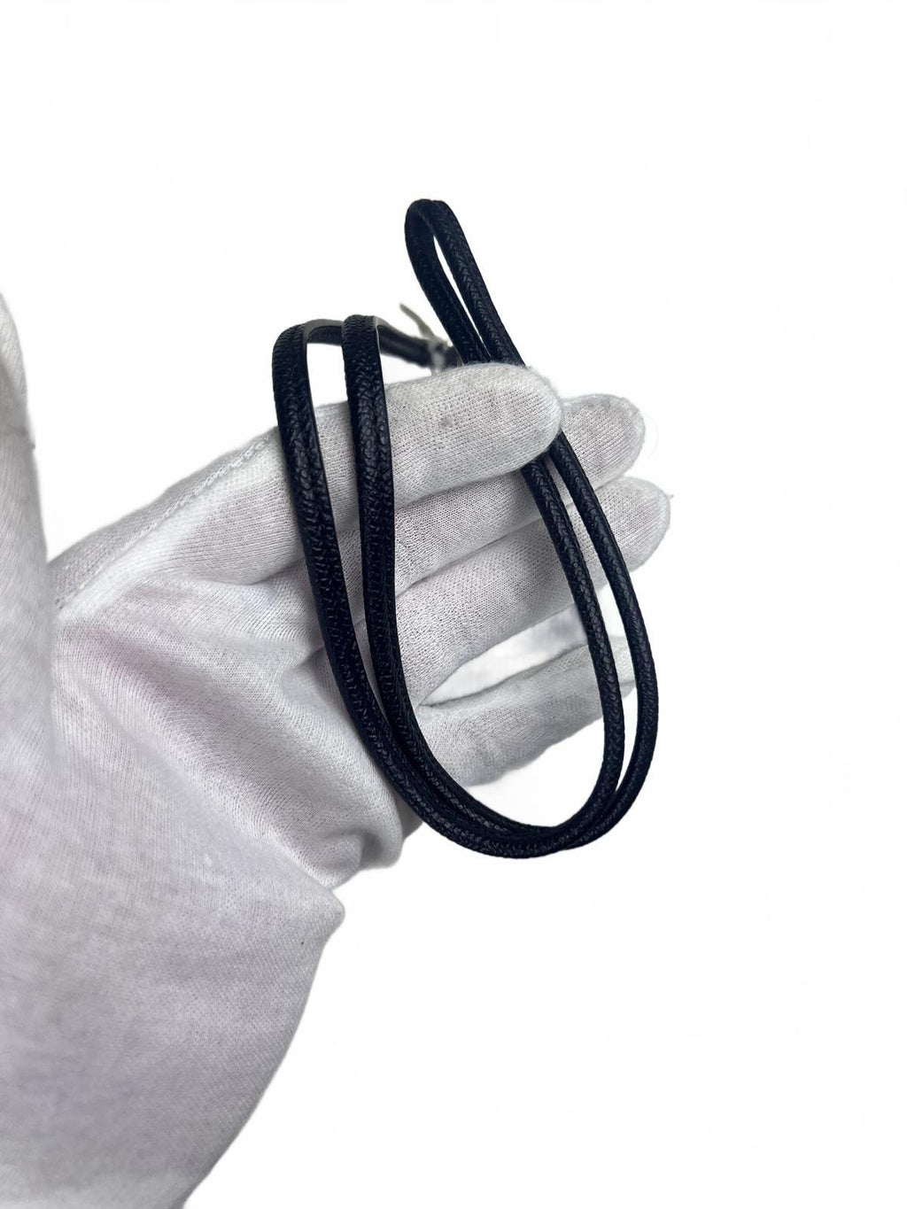 Coach ID Lanyard in Black Crossgrain Leather
