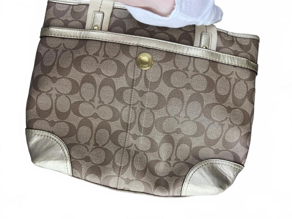 Coach Heritage Stripe Signature Tote Bag